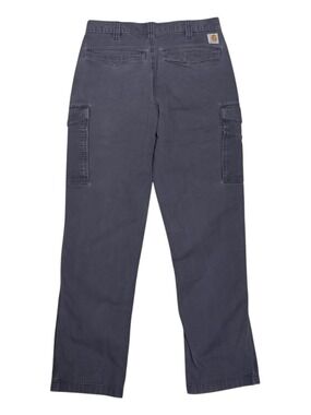 CARHARTT Relaxed Fit Gray Straight Leg Canvas Cargo Work Pants Mens 31x34